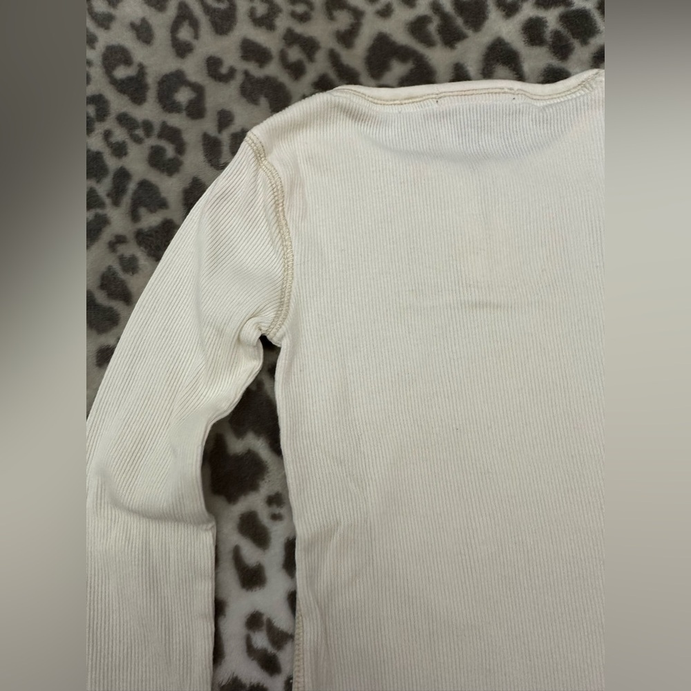 GapKids Ribbed Lace Bib Henley Top in Cream Size XS 4-5 - Picture 15 of 17